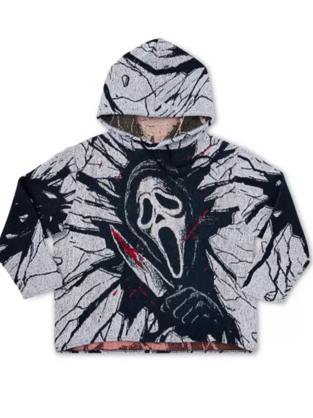 Ghost Face Knife Jacquard Hoodie